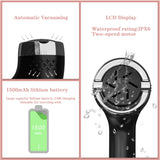 Black Rechargeable Electric Foot Grinder with Suction - Complete 10-Piece Pedicure Kit - Side View