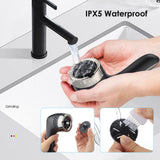 White Rechargeable Electric Foot Grinder with Suction - Complete 10-Piece Pedicure Kit - Rear View