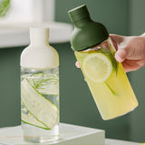 Style Cold Brew Bottle - 450ml Glass, Leak-Resistant Silicone Top White Silicone Lid - Front View