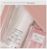 White Chic Envelope Makeup Bag with Transparent Waterproof Design - Front View