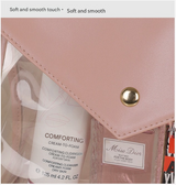 White Chic Envelope Makeup Bag with Transparent Waterproof Design - Side View