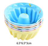 Style 9 Silicone Mini Cake Molds (30 Pack) -  For Cupcakes, Desserts (6.5x6.5x3cm) - Front View