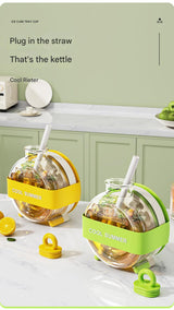 Green Portable Press-Release Ice Cube Maker Bottle - Makes 12 Cubes, Doubles as Bottle - Front View