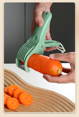 2 pcs Green 5-Blade Fruit & Vegetable Slicer for Crinkle Cuts - Kitchen Gadget - Front View