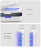 White 2-in-1 UV Sterilizer Box & Detachable Wand - For Phone, Jewelry, Masks - 45-Degree Angle