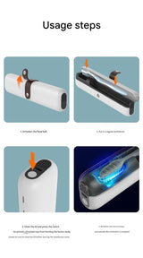 Travel UVC Toothbrush Sanitizer Box - Magnetic Closure, Rechargeable - Close-Up Angle