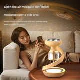 Beige 2-in-1 Mosquito Repellent Lamp & Starry Sky Night Light Projector - Top-Down View