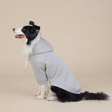 Grey Classic Dog Sweatshirt with Hood & Drawstrings - For Large Dogs (Size : 2XL) - Front View