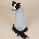 Grey Classic Dog Sweatshirt with Hood & Drawstrings - For Large Dogs (Size : 2XL) - Side View