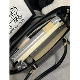 Classic Black PU Leather Tote Bag - Large Capacity Shoulder Bag - Side View