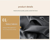 Gray Silky Satin Pillowcase Pair - Smooth for Hair & Skin, Elastic Fitted (46x90+16cm) - Front View