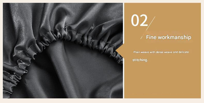 Gray Silky Satin Pillowcase Pair - Smooth for Hair & Skin, Elastic Fitted (46x70+16cm)