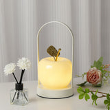 Yellow Decorative Apple Table Lamp - USB-C,  3 Light Modes, Metal Handle - Side View