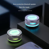 Silver Bone Conduction Vibration Bluetooth Speaker - TWS Stereo, LED, Surface Sound