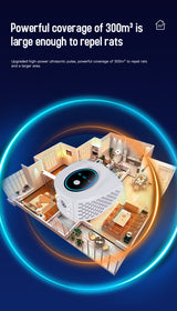 Black Advanced Ultrasonic Pest Repeller - Multi-Wave Tech for Mice, Roaches, Mosquitoes - 45-Degree Angle