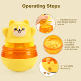 Yellow 3-in-1 Interactive Cat Toy - Tumbler, Treat Dispenser, Track & Teaser Ball - Top-Down View