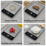 White Digital Kitchen Scale - Stainless Steel Food Scale for Baking & Cooking (10kg/1g) - Front View