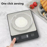 White Digital Kitchen Scale - Stainless Steel Food Scale for Baking & Cooking (10kg/1g) - Top-Down View