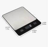 White Digital Kitchen Scale - Stainless Steel Food Scale for Baking & Cooking (10kg/1g) - Rear View
