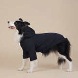 Black Classic Dog Sweatshirt with Hood & Drawstrings - For Large Dogs (Size : XL) - Front View