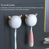 Cute UV Toothbrush Sanitizer Holder - Wall Mounted, Portable for Travel (Deer)