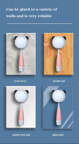 Cute UV Toothbrush Sanitizer Holder - Wall Mounted, Portable for Travel (Golden Ear Panda) - Side View