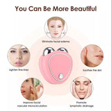 Pink Microcurrent Face Lifting Massager - Sonic Vibration, V-Shape Sculpting - Side View