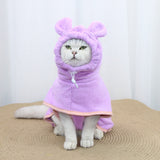 Purple Hooded Dog Bathrobe - Super Absorbent, Adjustable Fit, Cozy Pet Towel (Size : S) - Front View
