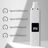 White Professional Pet Nail Grinder Kit - LCD, LED, Laser, for Dogs & Cats - 45-Degree Angle