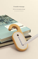 Wooden Motion Sensor LED Night Light - Doorknob Hanger & Writable Message Board - Front View