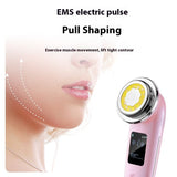 Portable EMS Face Sculpting Tool - LED Photon, Hot Compress, Vibration for Radiant & Firm Skin - Side View