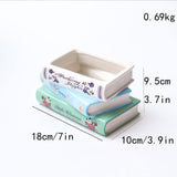 Literary Book Vase - Creative Ceramic Planter & Desk Organizer(Stack of books)