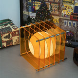 Minimalist Layered Acrylic Moon Lamp - USB Touch Dimmable (Sunset Orange Moon Lamp) - Front View