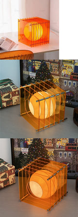Minimalist Layered Acrylic Moon Lamp - USB Touch Dimmable (Sunset Orange Moon Lamp) - Side View