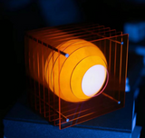 Minimalist Layered Acrylic Moon Lamp - USB Touch Dimmable (Sunset Orange Moon Lamp) - Top-Down View