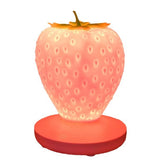 Pink Cute Silicone Strawberry Night Light - USB Rechargeable, Touch Control - 45-Degree Angle