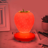 Red Cute Silicone Strawberry Night Light - USB Rechargeable, Touch Control - Side View