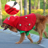 Christmas Dog Costume - Festive Hooded Cape & Green Jumpsuit Outfit (Size : 5XL) - Front View
