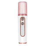 White Dual Nozzle Nano Facial Mister - USB Rechargeable Hydrating Spray - Front View