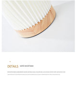 Unique Pleated Design Table Lamp - 3D Printed Washable Shade, Wooden Base, Adjustable LED (Six-star rotation) - Side View