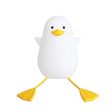 Cute Gull Silicone Night Light - Tap Control, USB Rechargeable, Kids Bedroom (Colorful yellow beak) - Top-Down View