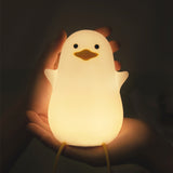 Cute Gull Silicone Night Light - Tap Control, USB Rechargeable, Kids Bedroom (Warm light three-speed yellow mouth) - Front View