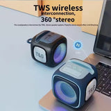 Orange And Black T&G Portable Cube Bluetooth Speaker - RGB Lights, FM Radio, Multi-Input Sound System - Top-Down View