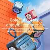 Orange And Black T&G Portable Cube Bluetooth Speaker - RGB Lights, FM Radio, Multi-Input Sound System - Rear View