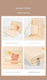 Yellow Foldable Car Back Seat Organizer Tray - PU Leather Travel Desk with Tablet Holder - Extra Image