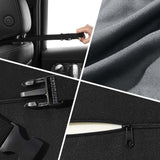 Black Ergonomic Memory Foam Car Headrest & Lumbar Support Cushion Set - Driving Comfort Neck & Back Pillow - Rear View