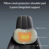 Brown Ergonomic Memory Foam Car Headrest & Lumbar Support Cushion Set - Driving Comfort Neck & Back Pillow
