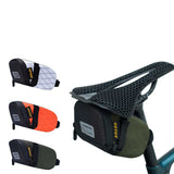 Green And Black Water-Resistant Bicycle Saddle Bag - 1.3L Reflective Seat Pack for Road & Mountain Bikes - Front View