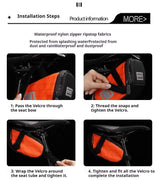 Green And Black Water-Resistant Bicycle Saddle Bag - 1.3L Reflective Seat Pack for Road & Mountain Bikes - Low Angle