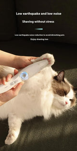 Green Rechargeable Pet Grooming Clipper with Built-in Vacuum - Low Noise Hair Trimmer for Dogs & Cats - Close-Up Angle